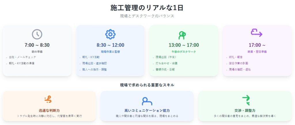 施工管理のリアルな1日：現場とデスクワークのバランス