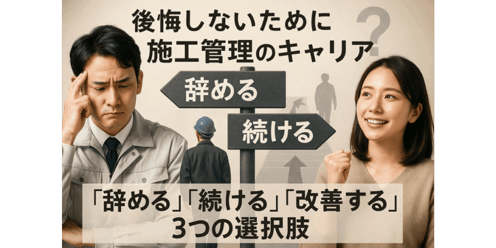 後悔しないために：施工管理のキャリア「辞める」「続ける」「改善する」3つの選択肢