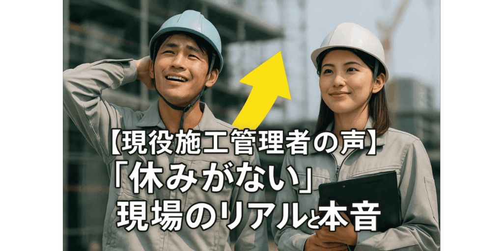 【現役施工管理者の声】「休みがない」現場のリアルと本音