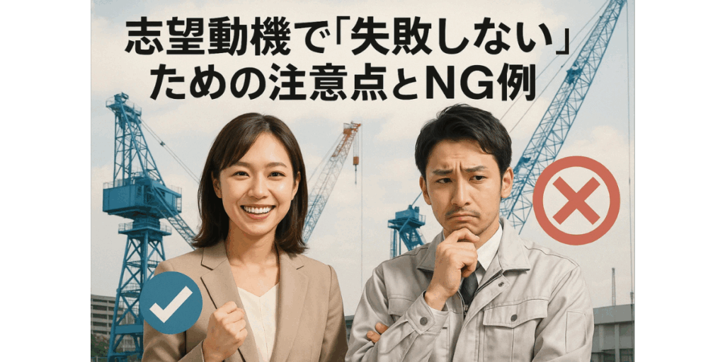 志望動機で「失敗しない」ための注意点とNG例