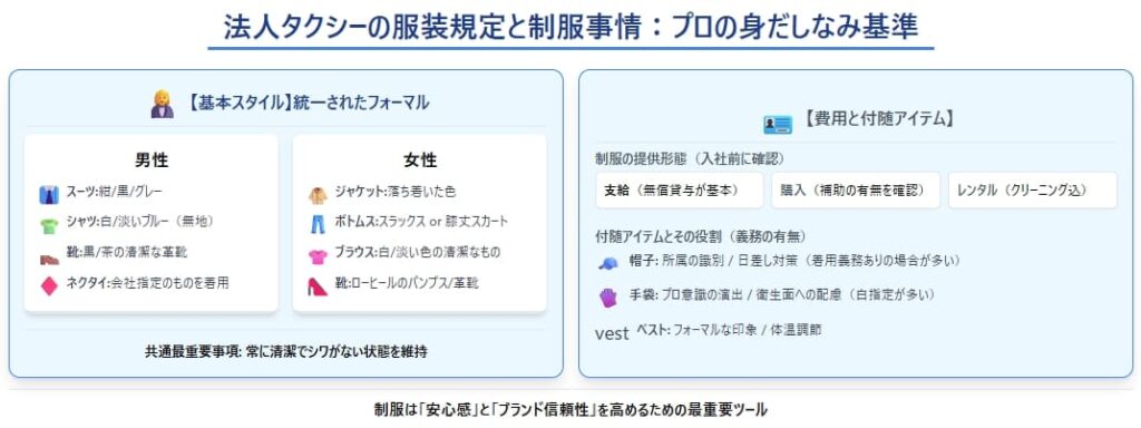 法人タクシーの基本的な服装規定と制服事情