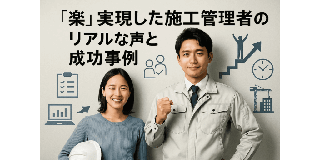 「楽」を実現した施工管理者のリアルな声と成功事例