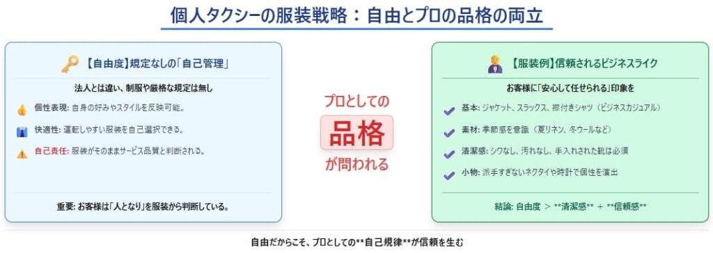 法人とは違う！個人タクシーの服装とプロとしての品格