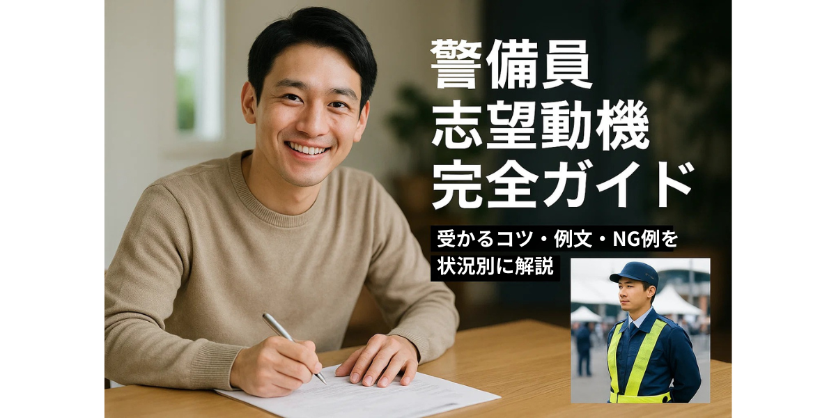 警備員 志望動機 完全ガイド｜受かるコツ・例文・NG例を状況別に解説