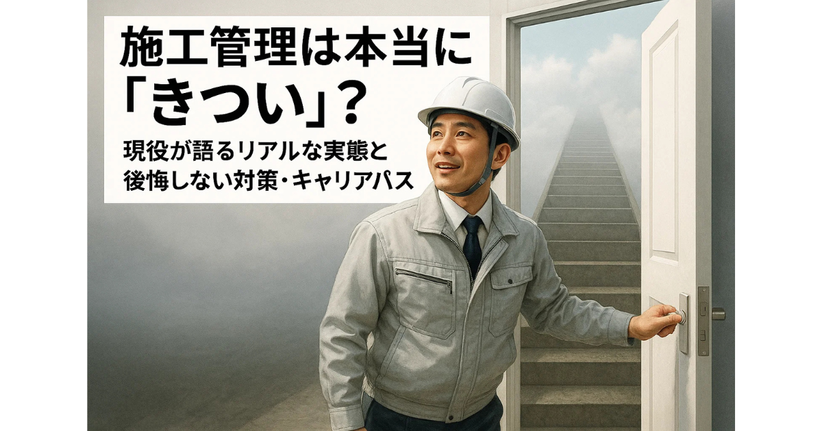 施工管理は本当に「きつい」？現役が語るリアルな実態と後悔しない対策・キャリアパス