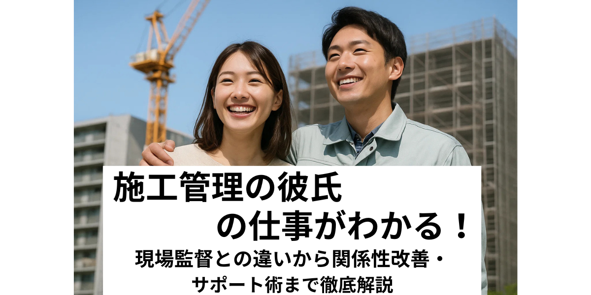 施工管理の彼氏の仕事がわかる！現場監督との違いから関係性改善・サポート術まで徹底解説