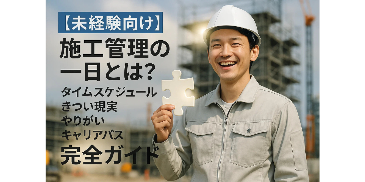 【未経験向け】施工管理の一日とは？タイムスケジュール・きつい現実・やりがい・キャリアパスを完全ガイド