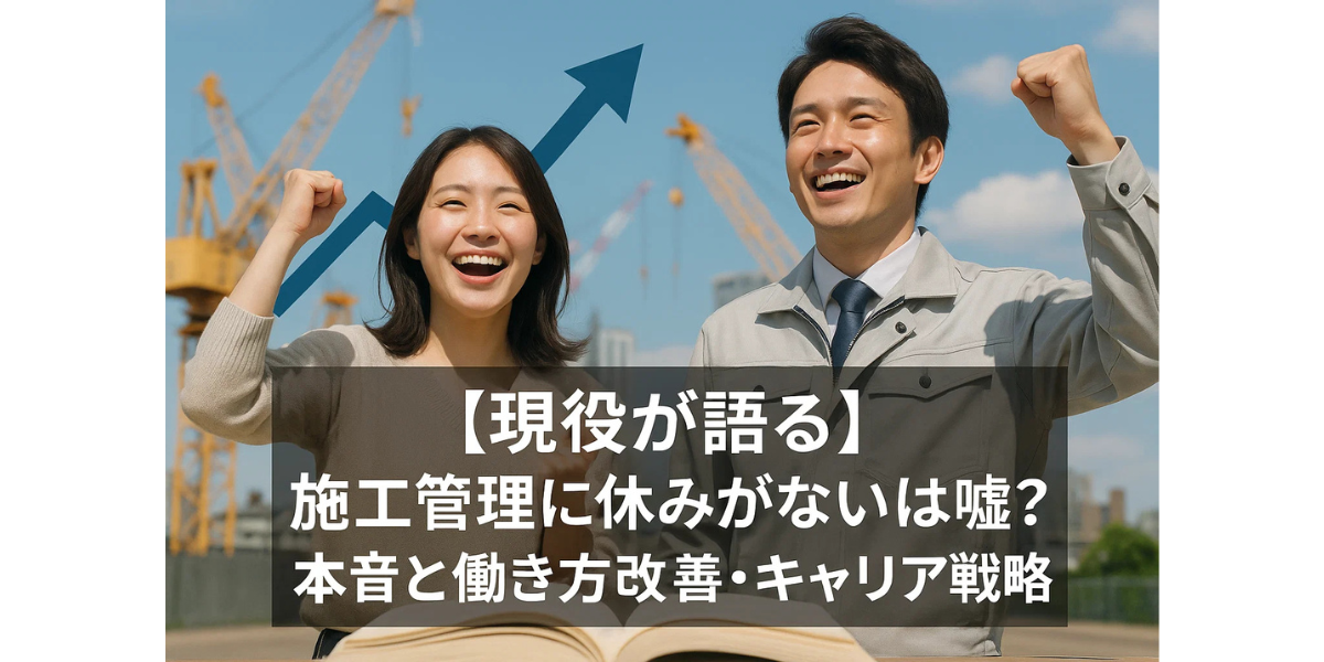 【現役が語る】施工管理に休みがないは嘘？本音と働き方改善・キャリア戦略