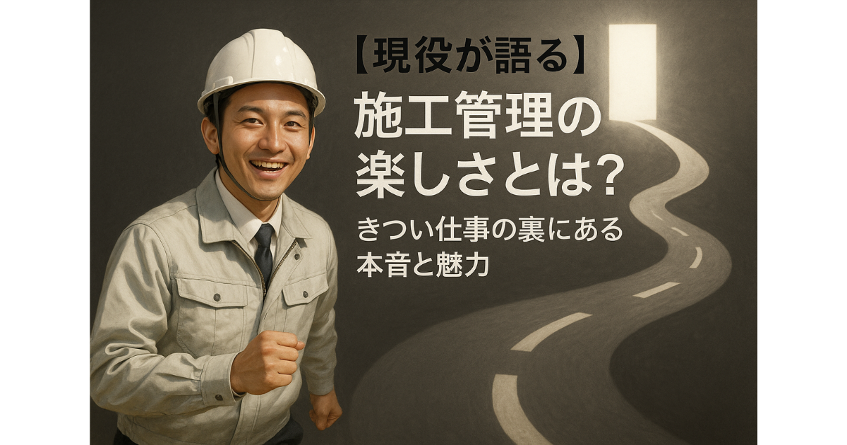 【現役が語る】施工管理の楽しさとは？きつい仕事の裏にある本音と魅力