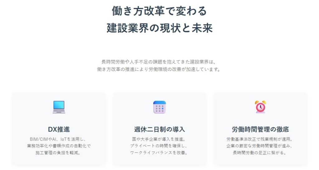 働き方改革で変わる建設業界の現状と未来