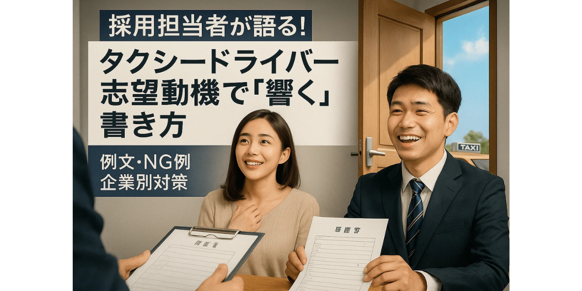 採用担当者が語る！タクシードライバー志望動機で「響く」書き方｜例文・NG例・企業別対策