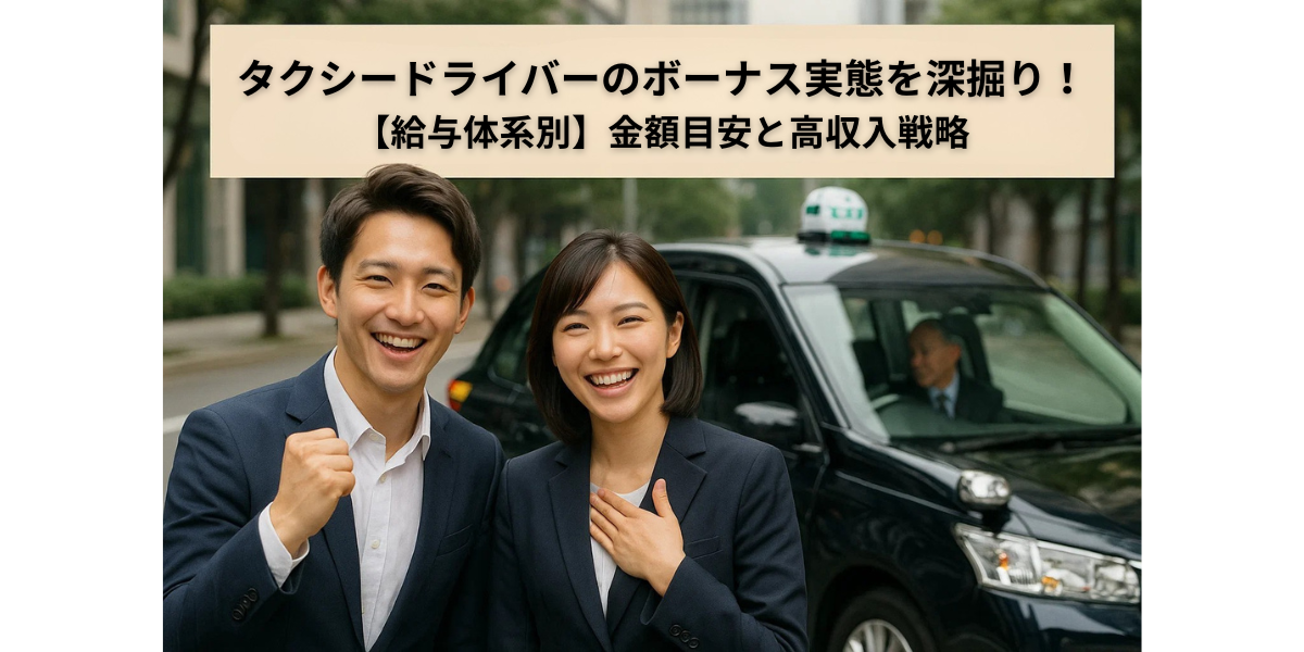 【給与体系別】タクシードライバーのボーナス実態を深掘り！金額目安と高収入戦略