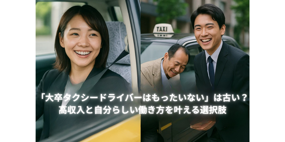 「大卒タクシードライバーはもったいない」は古い？高収入と自分らしい働き方を叶える選択肢