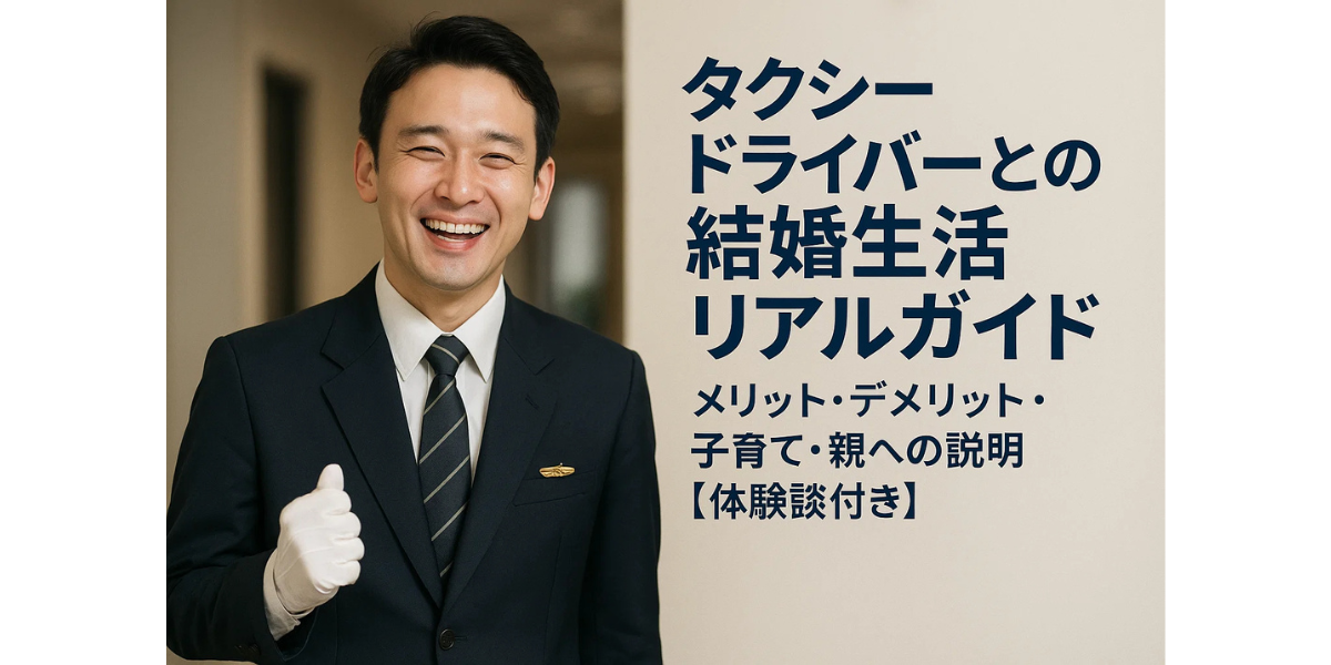 タクシードライバーとの結婚生活リアルガイド｜メリット・デメリット・子育て・親への説明【体験談付き】