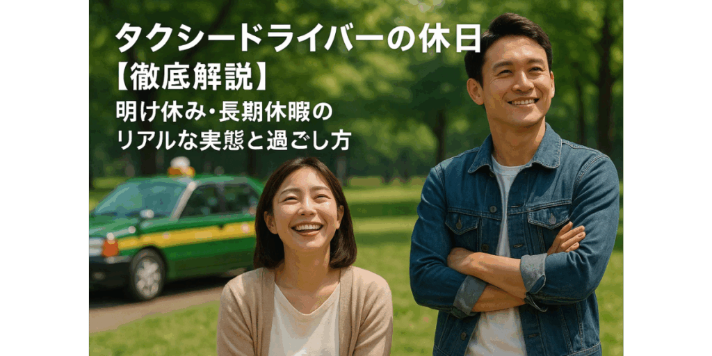 タクシードライバーの休日【徹底解説】明け休み・長期休暇のリアルな実態と過ごし方