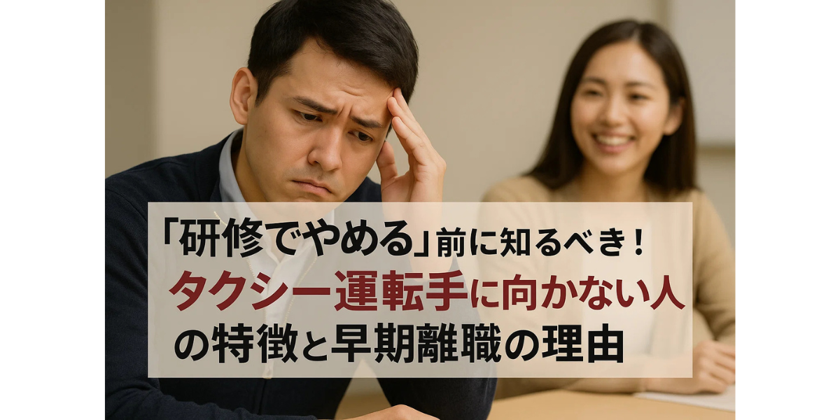 「研修でやめる」前に知るべき!タクシー運転手に向かない人の特徴と早期離職の理由