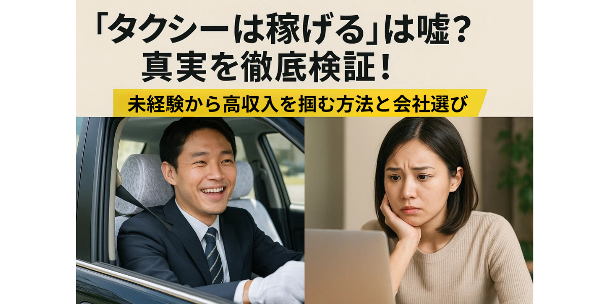 「タクシーは稼げる」は嘘?真実を徹底検証!未経験から高収入を掴む方法と会社選び
