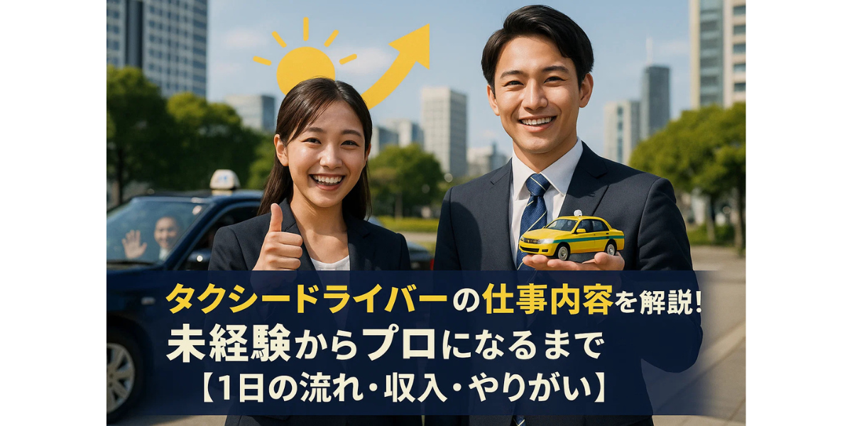 タクシードライバーの仕事内容を徹底解説！未経験からプロになるまで【1日の流れ・収入・やりがい】