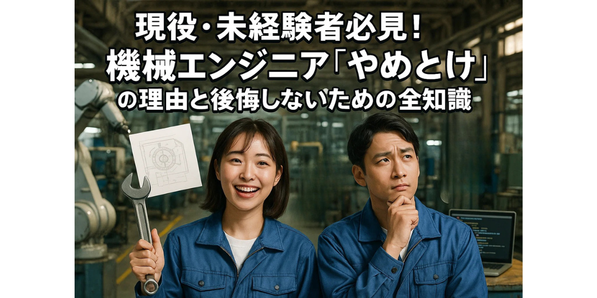 現役・未経験者必見！機械エンジニア「やめとけ」の理由と後悔しないための全知識