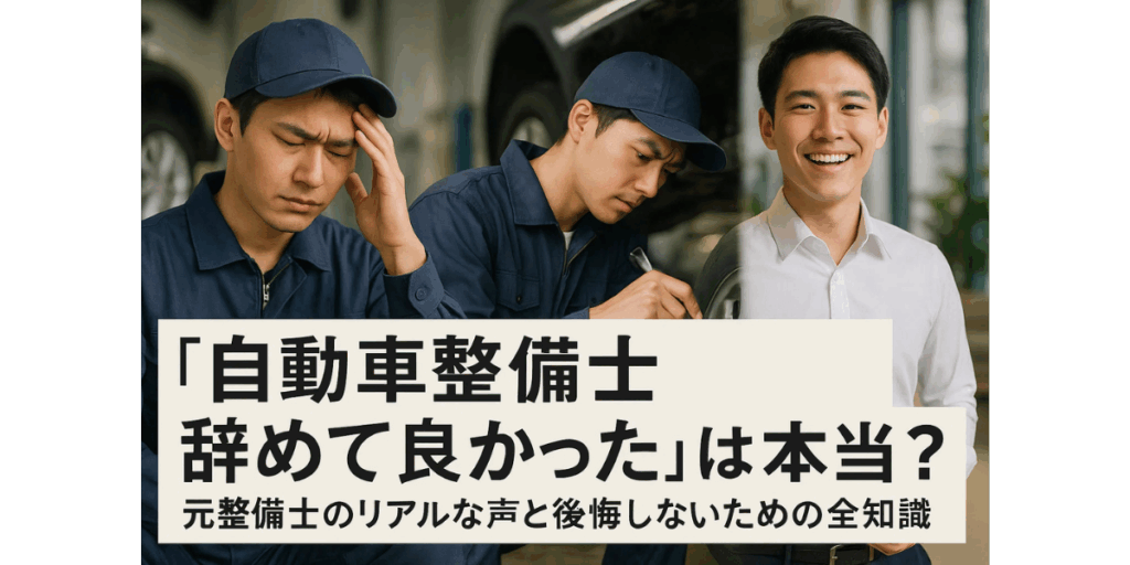 「自動車整備士 辞めて良かった」は本当？元整備士のリアルな声と後悔しないための全知識