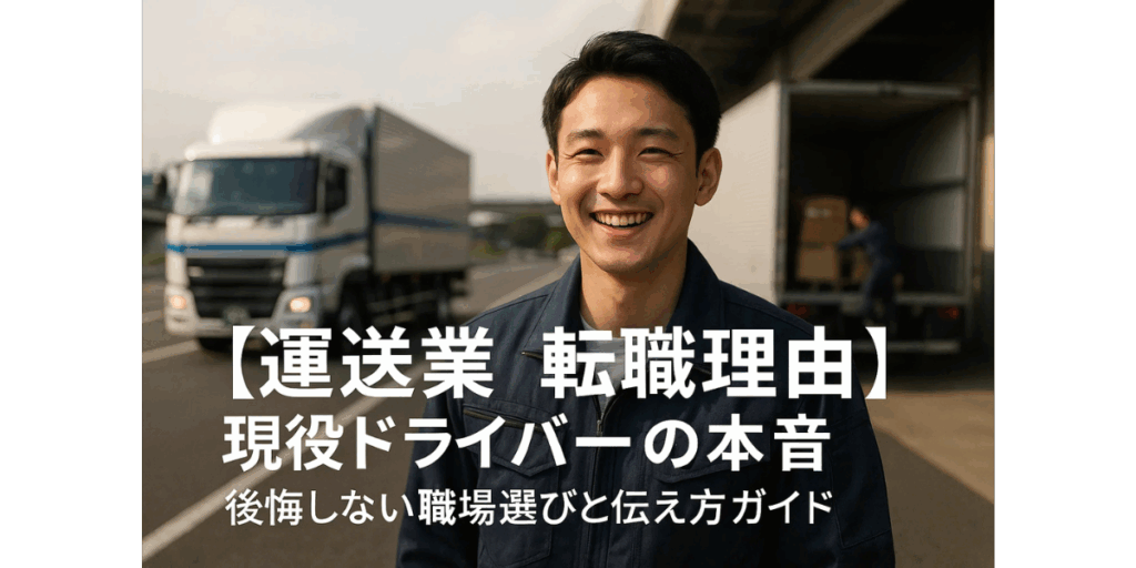 【運送業 転職理由】現役ドライバーの本音｜後悔しない職場選びと伝え方ガイド
