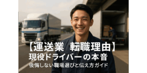 【運送業 転職理由】現役ドライバーの本音｜後悔しない職場選びと伝え方ガイド