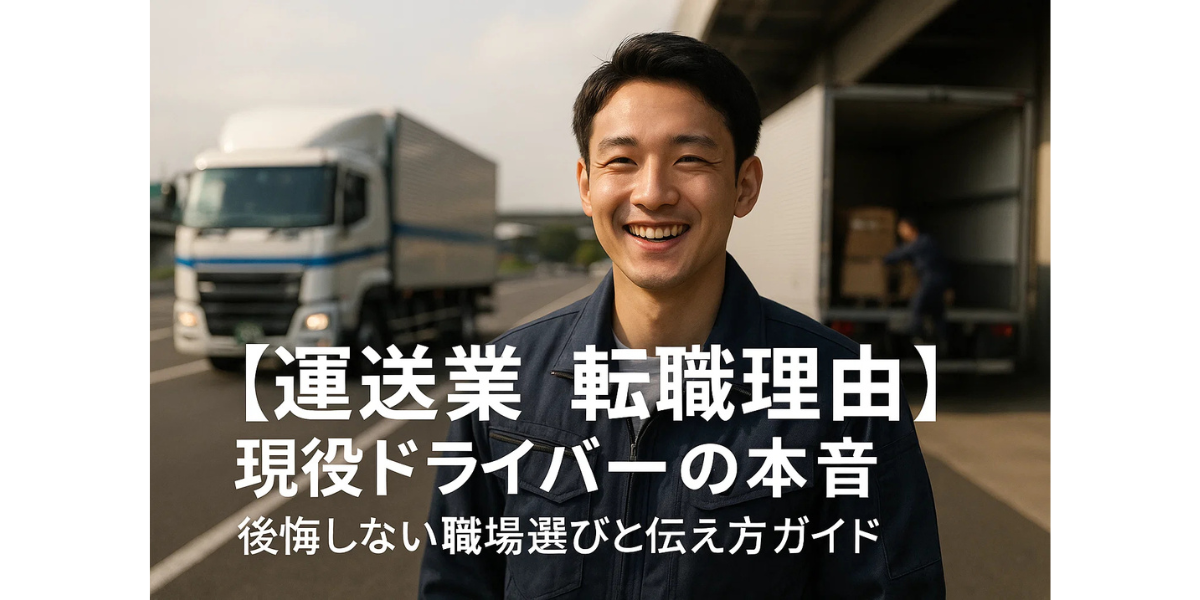 【運送業 転職理由】現役ドライバーの本音｜後悔しない職場選びと伝え方ガイド
