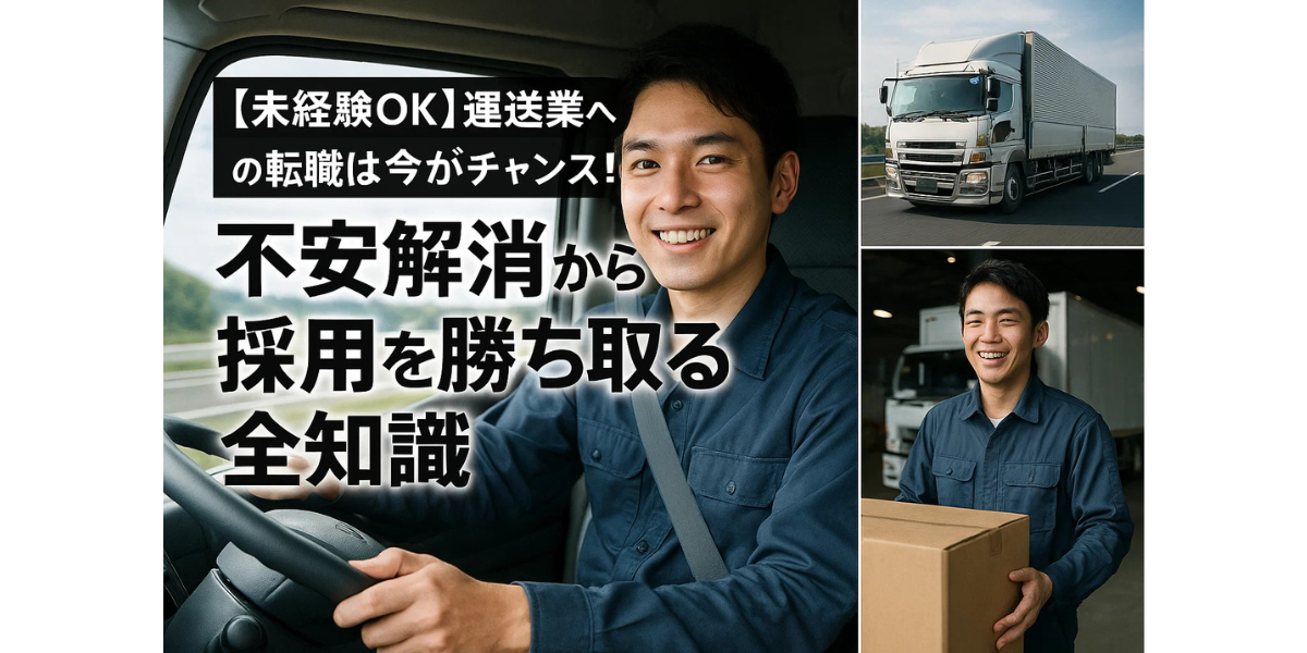 【未経験OK】運送業への転職は今がチャンス！不安解消から採用を勝ち取る全知識