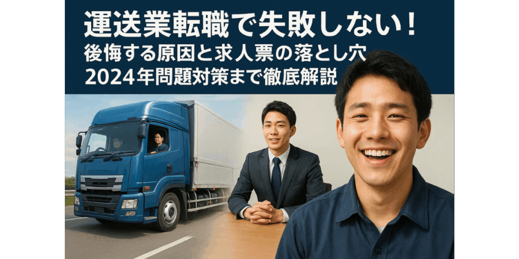 運送業転職で失敗しない！後悔する原因と求人票の落とし穴・2024年問題対策まで徹底解説
