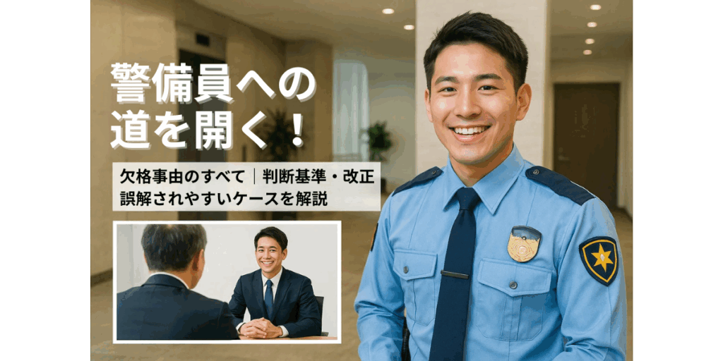 警備員への道を開く！欠格事由のすべて｜判断基準・改正・誤解されやすいケースを解説
