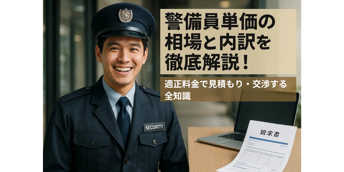 警備員単価の相場と内訳を徹底解説！適正料金で見積もり・交渉する全知識