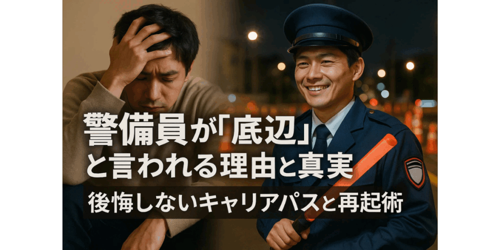 警備員が「底辺」と言われる理由と真実｜後悔しないキャリアパスと再起術