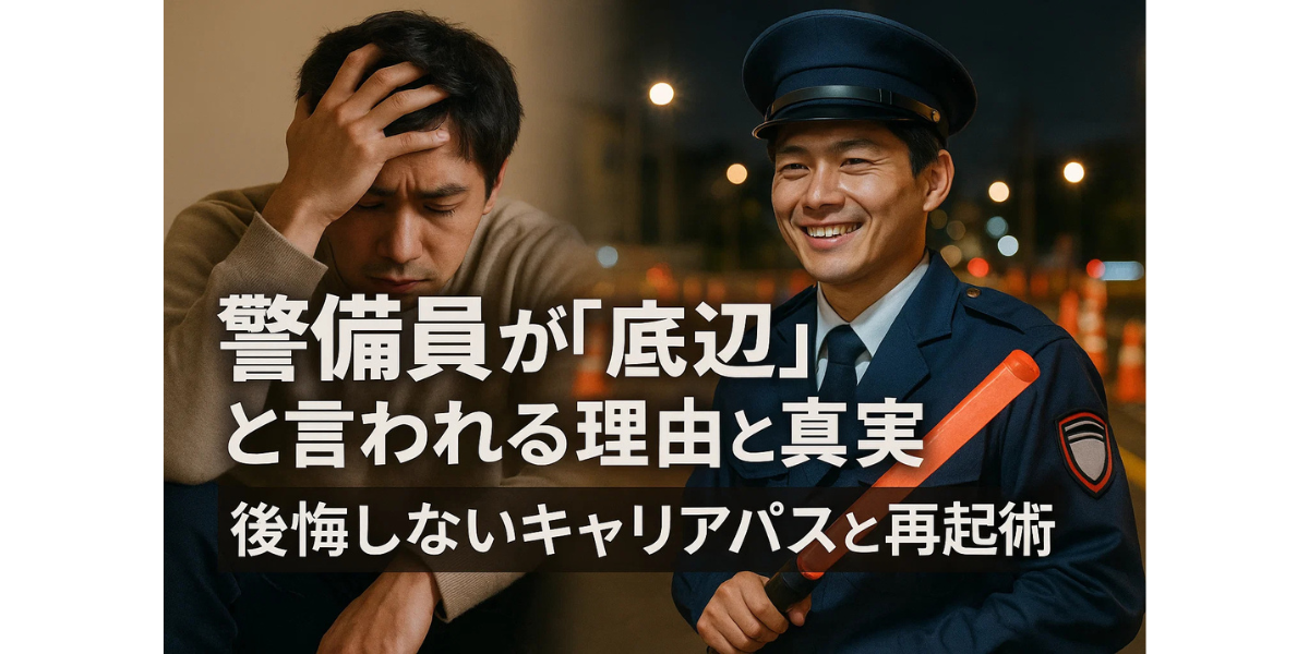 警備員が「底辺」と言われる理由と真実｜後悔しないキャリアパスと再起術