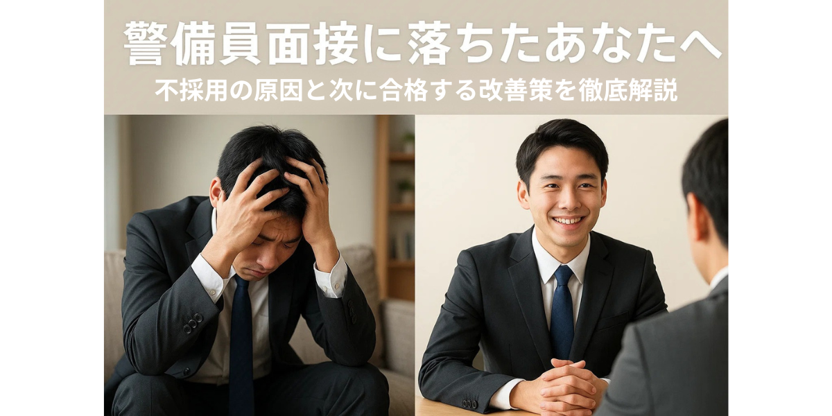 警備員面接に落ちたあなたへ｜不採用の原因と次に合格する改善策を徹底解説