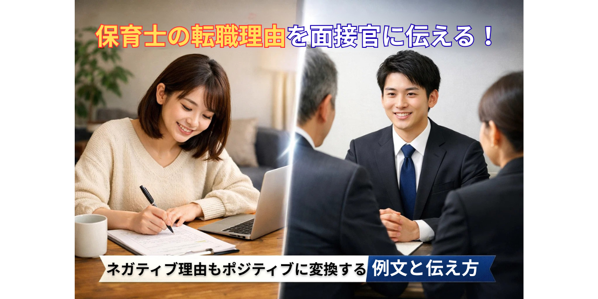 保育士の転職理由を面接官に伝える！ネガティブ理由もポジティブに変換する例文と伝え方