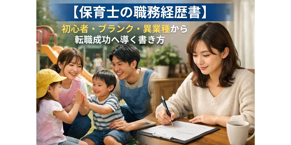 【保育士の職務経歴書】初心者・ブランク・異業種から転職成功へ導く書き方