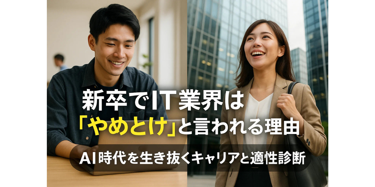 新卒でIT業界は「やめとけ」と言われる理由とは？AI時代を生き抜くキャリアと適性診断