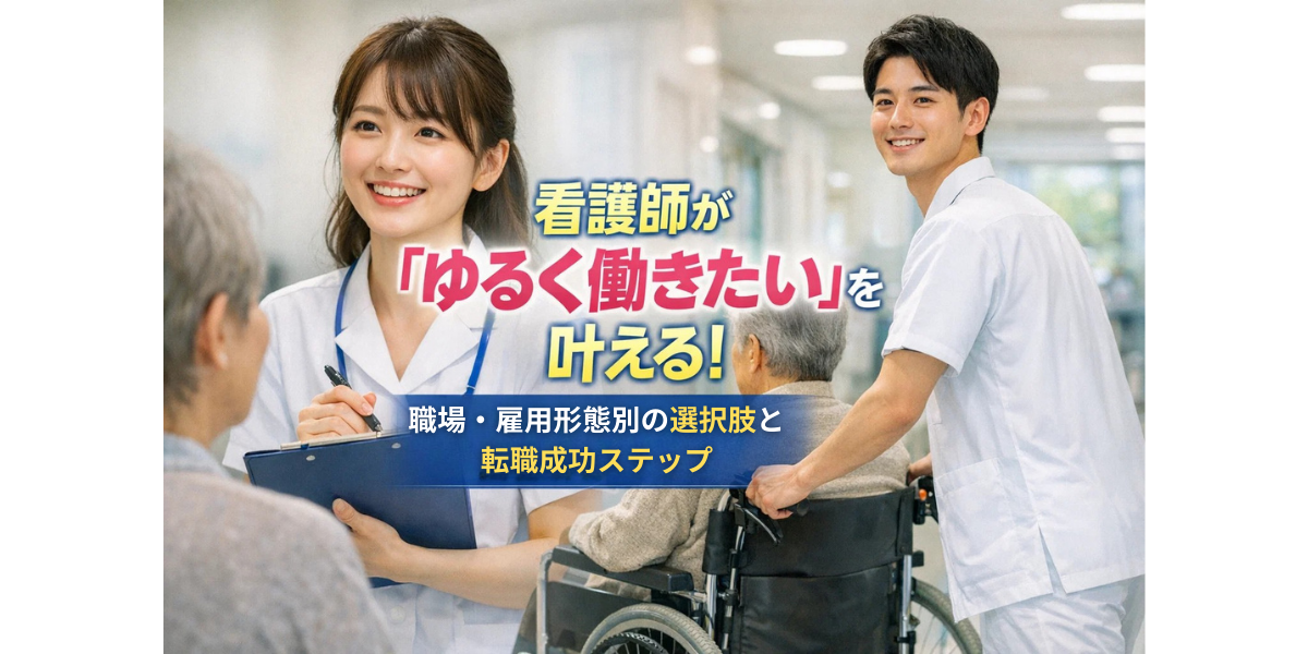 看護師が「ゆるく働きたい」を叶える！職場・雇用形態別の選択肢と転職成功ステップ