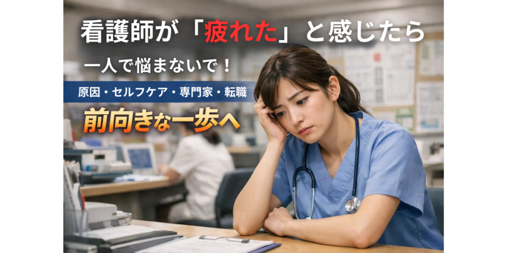 看護師が「疲れた」と感じたら一人で悩まないで！原因・セルフケア・専門家・転職で前向きな一歩へ