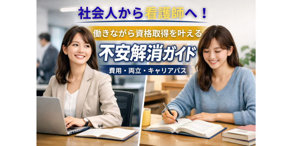 社会人から看護師へ！働きながら資格取得を叶える不安解消ガイド｜費用・両立・キャリアパス