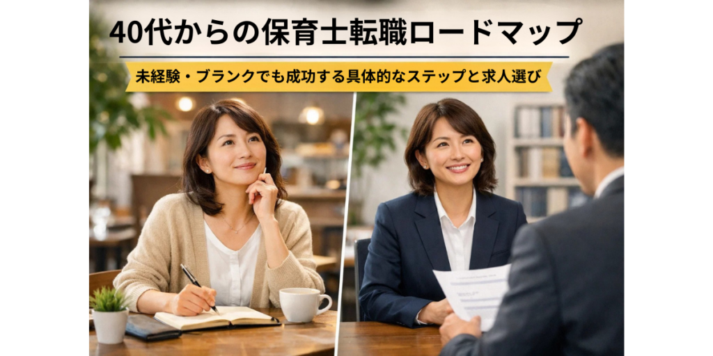 40代からの保育士転職ロードマップ｜未経験・ブランクでも成功する具体的なステップと求人選び