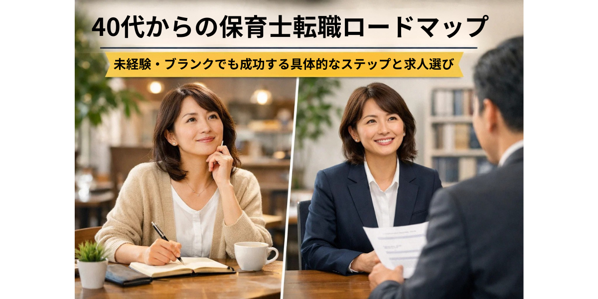 40代からの保育士転職ロードマップ｜未経験・ブランクでも成功する具体的なステップと求人選び