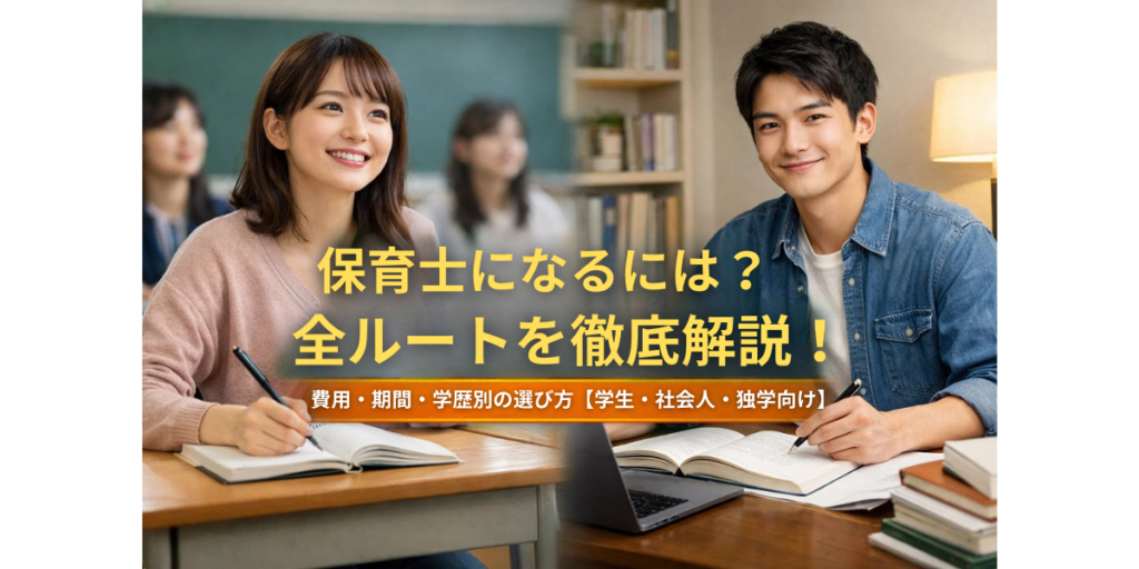 保育士になるには？全ルートを徹底解説！費用・期間・学歴別の選び方【学生・社会人・独学向け】