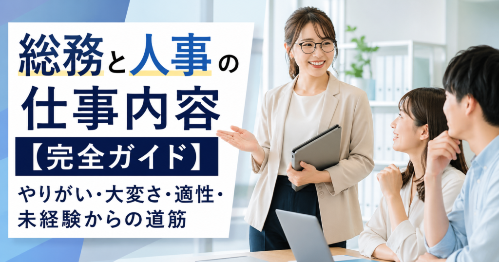 総務と人事の仕事内容【完全ガイド】やりがい・大変さ・適性・未経験からの道筋