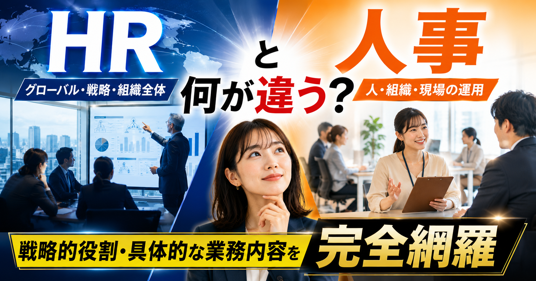 HRと人事は何が違う？戦略的役割・具体的な業務内容を完全網羅