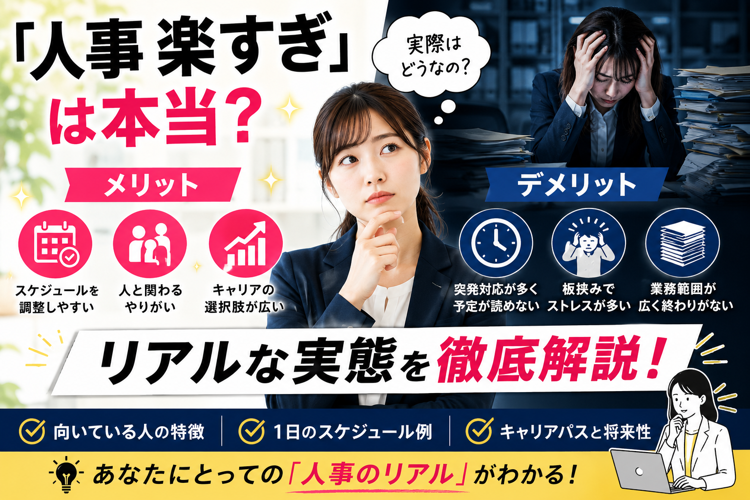 「人事 楽すぎ」は本当？メリット・デメリットからリアルな実態を徹底解説