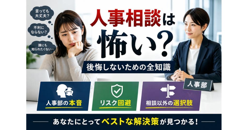 人事相談は怖い？後悔しないための全知識｜人事部の本音、リスク回避、相談以外の選択肢.
