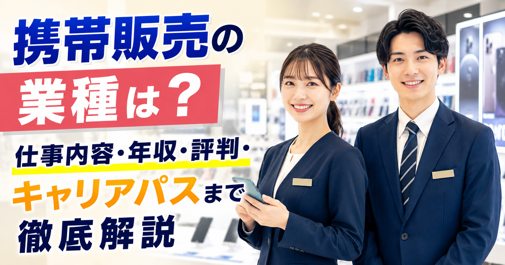 携帯販売の業種は？仕事内容・年収・評判・キャリアパスまで徹底解説