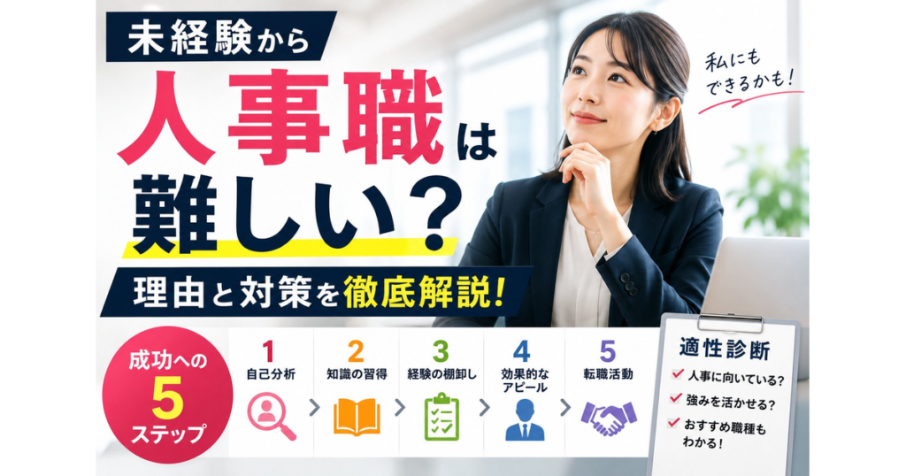 未経験から人事職は難しい？理由と対策を徹底解説！成功への5ステップ・適性診断.