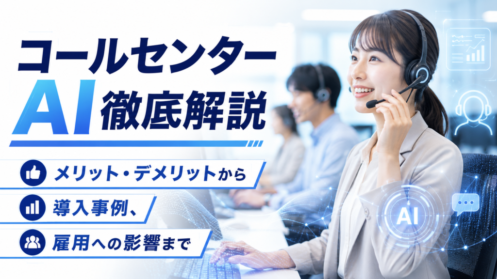 コールセンターAI徹底解説｜メリット・デメリットから導入事例、雇用への影響まで